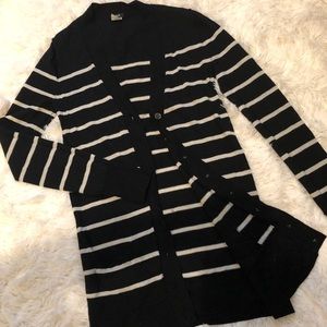 J Crew Long Stripe Cardigan